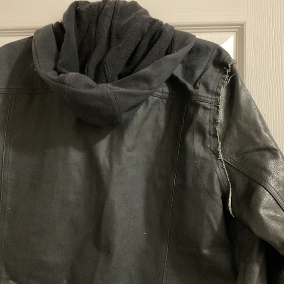 Men’s Gap En Noir Waxed Denim and Leather Biker Jacket, Large - Picture 9 of 9